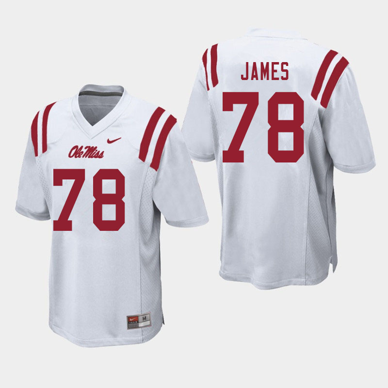 Jeremy James Ole Miss Rebels NCAA Men's White #78 Stitched Limited College Football Jersey QMC1058MS